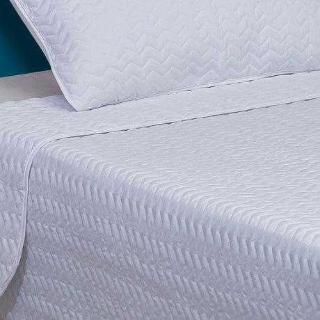 Cubrelecho Español Blanco para Cama Sencillo 100 X 190 Cm Doble Faz de Fondo Entero - Ropa de Cama | Bylmo