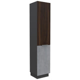 Alacena Halley Habano y Plomo 42 cm con Dos Puertas - Muebles Organizadores | Bylmo