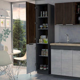 Alacena Halley Habano y Plomo 42 cm con Dos Puertas - Muebles Organizadores | Bylmo