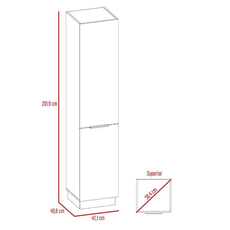 Alacena Halley Habano y Plomo 42 cm con Dos Puertas - Muebles Organizadores | Bylmo