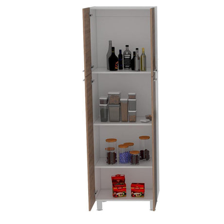 Alacena Ferreti Miel y Blanco 61 cm con Cuatro Puertas - Muebles Organizadores | Bylmo