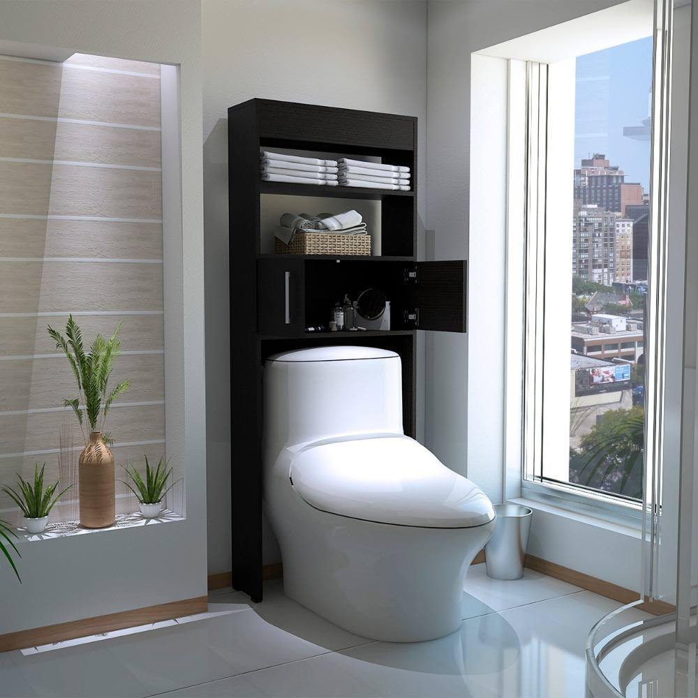 Optimizador de Baño Madrid Wengue 62x160cm sin Cajones y con Un Entrepaño - Gabinetes | Bylmo