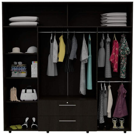 Closet Luque Wengue 200x204cm con 3 Cajones con 3 Entrepaños - Closets | Bylmo