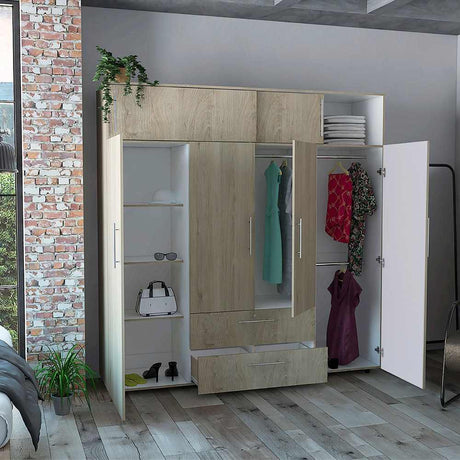 Closet Luque Rovere 200x204cm con 3 Cajones con 3 Entrepaños - Closets | Bylmo