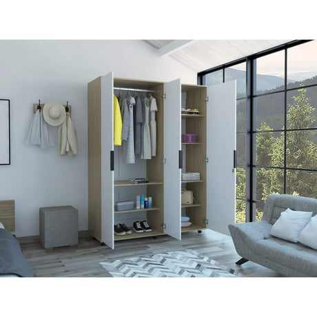 Closet Kaia Rovere 140 cm con Espejo y Tres Puertas - Closets | Bylmo