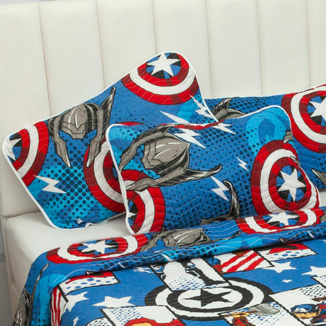 Cubrelecho Español Infantil Azul para Cama Sencillo 100 X 190 Cm Doble Faz de Avengers - Ropa de Cama | Bylmo
