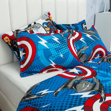 Cubrelecho Acolchado Infantil Azul para Cama Semidoble 120 X 190 Cm Doble Faz de Avengers - Otros textiles | Bylmo