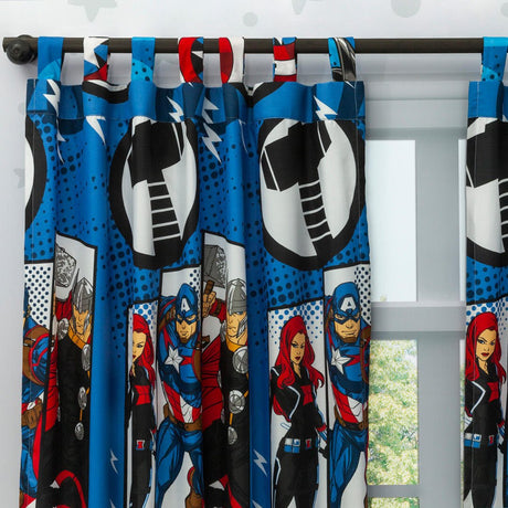 Combo Juego de Sabanas y Cortina Infantil Azul Oscuro Semidoble 120 X 190 Cm de Marvel - Ropa de Cama | Bylmo