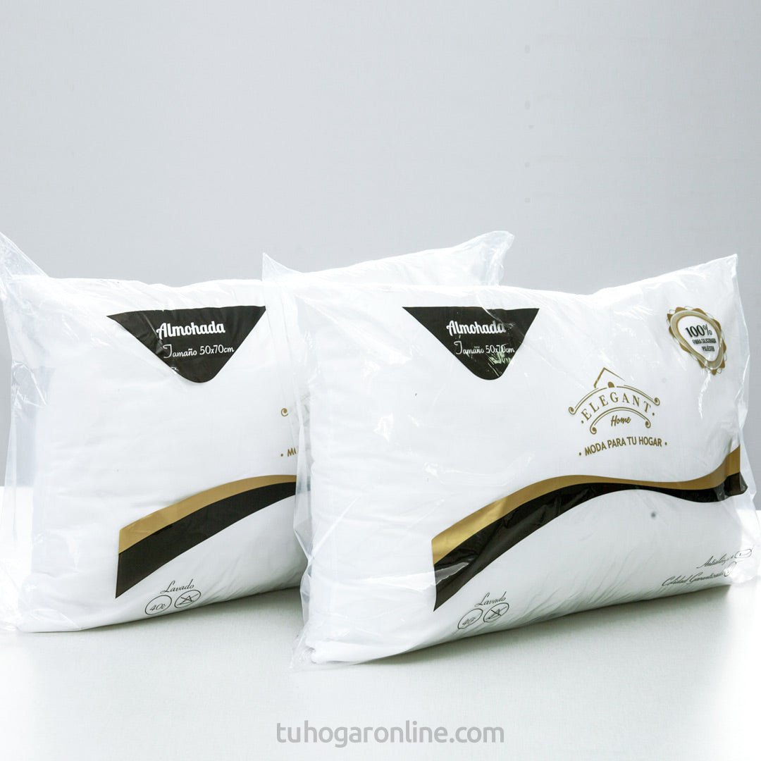 Combo 2 Almohadas Fibra Siliconada Blanco 70 cm - Almohadas | Bylmo