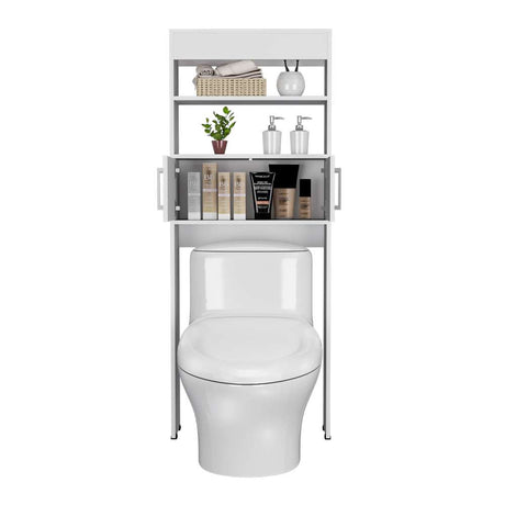 Ahorrador de Espacio para Baño Madrid Blanco 62.4x160cm con Un Cajón y con Un Entrepaño - Gabinetes | Bylmo