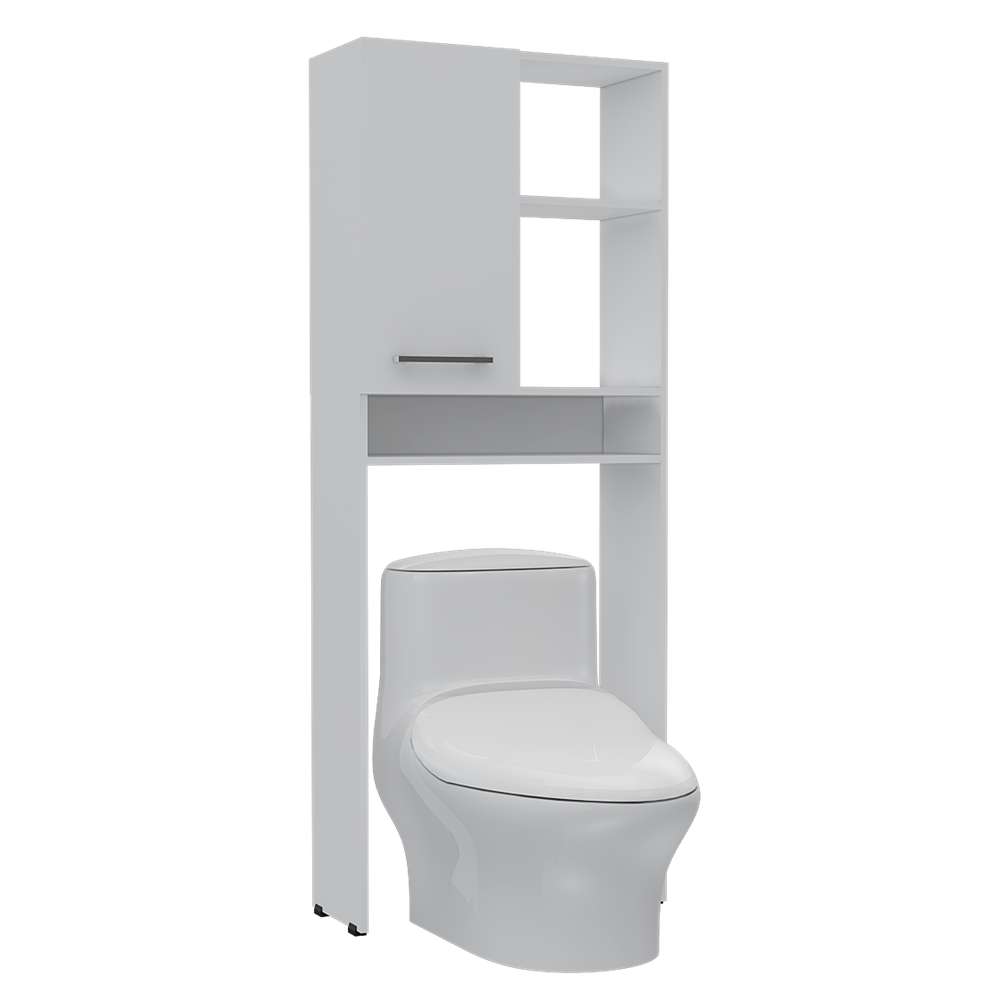 Ahorrador de Espacio para Baño Shangai Blanco 63.1x160.8cm sin Cajones y con Un Entrepaño