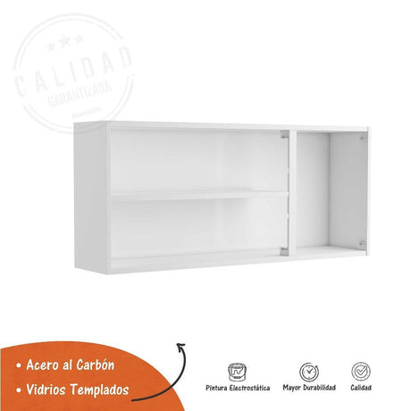 Alacena Negra 120x52cm Flotante sin Entrepaños y con Tres Puertas - Muebles Organizadores | Bylmo