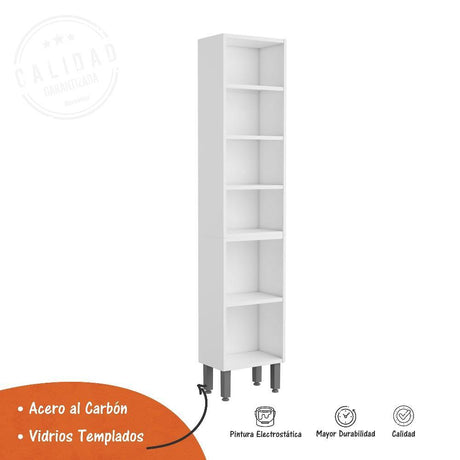 Alacena Evidence Blanco y Negro 40 cm Con Tres Puertas - Muebles Organizadores | Bylmo