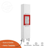 Alacena Evidence Blanco y Rojo 40 cm Con Tres Puertas - Muebles Organizadores | Bylmo