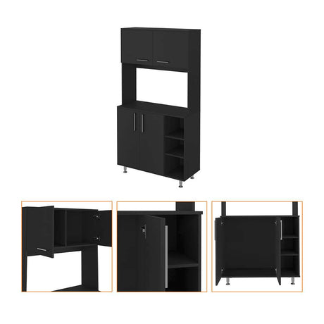 Alacena Sable Wengue 95 cm con Cuatro Puertas - Muebles Organizadores | Bylmo