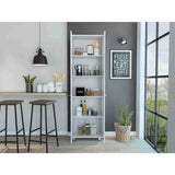 Alacena Baleare Blanco 59 cm con Entrepaños y Patas Metálicas - Alacenas y Muebles Microondas | Bylmo