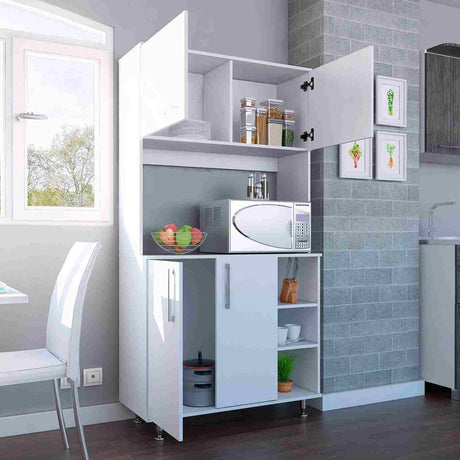 Alacena Blanca 95 cm con Almacenamiento - Alacenas y Muebles Microondas | Bylmo
