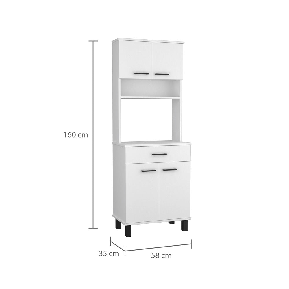 Alacena Buffet de Cocina de Melamina 71x41x178 cm - Blanco