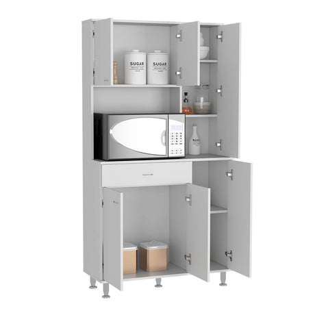 Alacena Delia Blanco 90 cm con Seis Puertas y Un Cajón - Muebles Organizadores | Bylmo