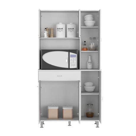 Alacena Delia Blanco 90 cm con Seis Puertas y Un Cajón - Muebles Organizadores | Bylmo