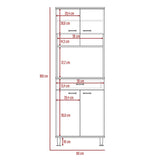 Alacena Della Plus Blanco 60x169cm con Un Entrepaño y con Cuatro Puertas - Alacenas y Muebles Microondas | Bylmo