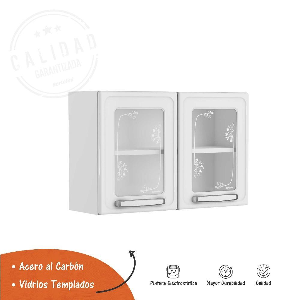 Alacena Blanco 80x52cm Flotante sin Entrepaños y con Dos Puertas - Muebles Organizadores | Bylmo