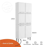 Alacena Blanco 80x191cm con Seis Puertas - Muebles Organizadores | Bylmo