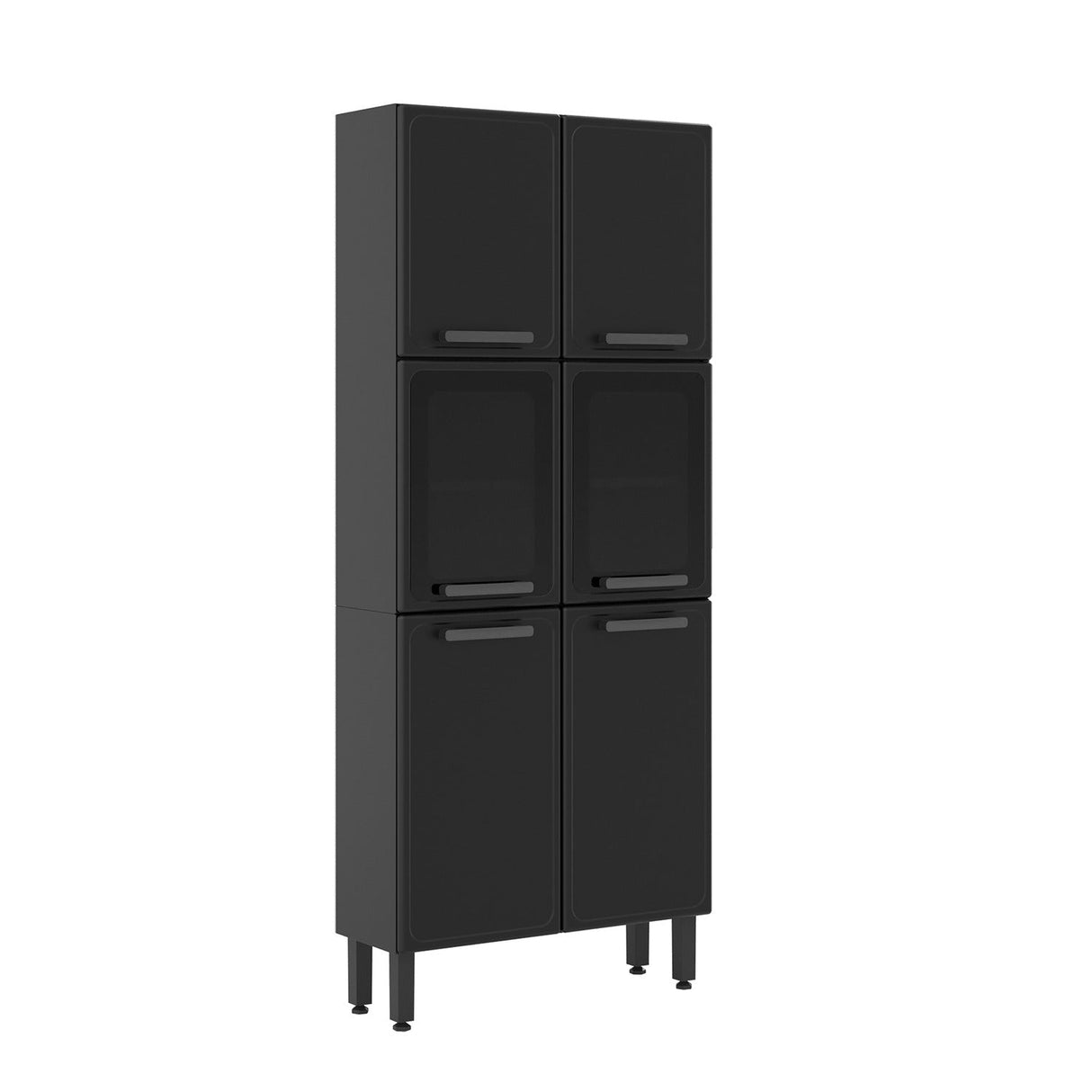 Alacena Ginace Gris 80 cm con Seis Puertas - Alacenas y Muebles Microondas | Bylmo