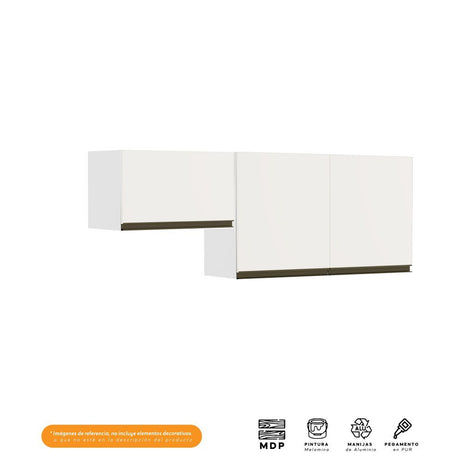 Mueble Superior Santiago Blanco 180 cm - Muebles Organizadores | Bylmo