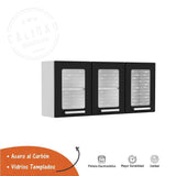 Alacena Gourmet Negra 120x52cm Flotante sin Entrepaños y con Tres Puertas - Muebles Organizadores | Bylmo