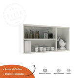 Alacena Gourmet Negra 120x52cm Flotante sin Entrepaños y con Tres Puertas - Muebles Organizadores | Bylmo