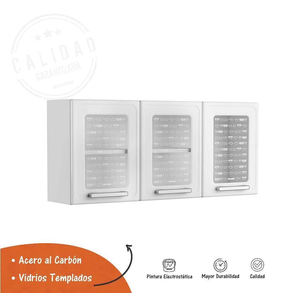 Mueble Superior Blanco 120 cm con Tres Puertas - Muebles Organizadores | Bylmo