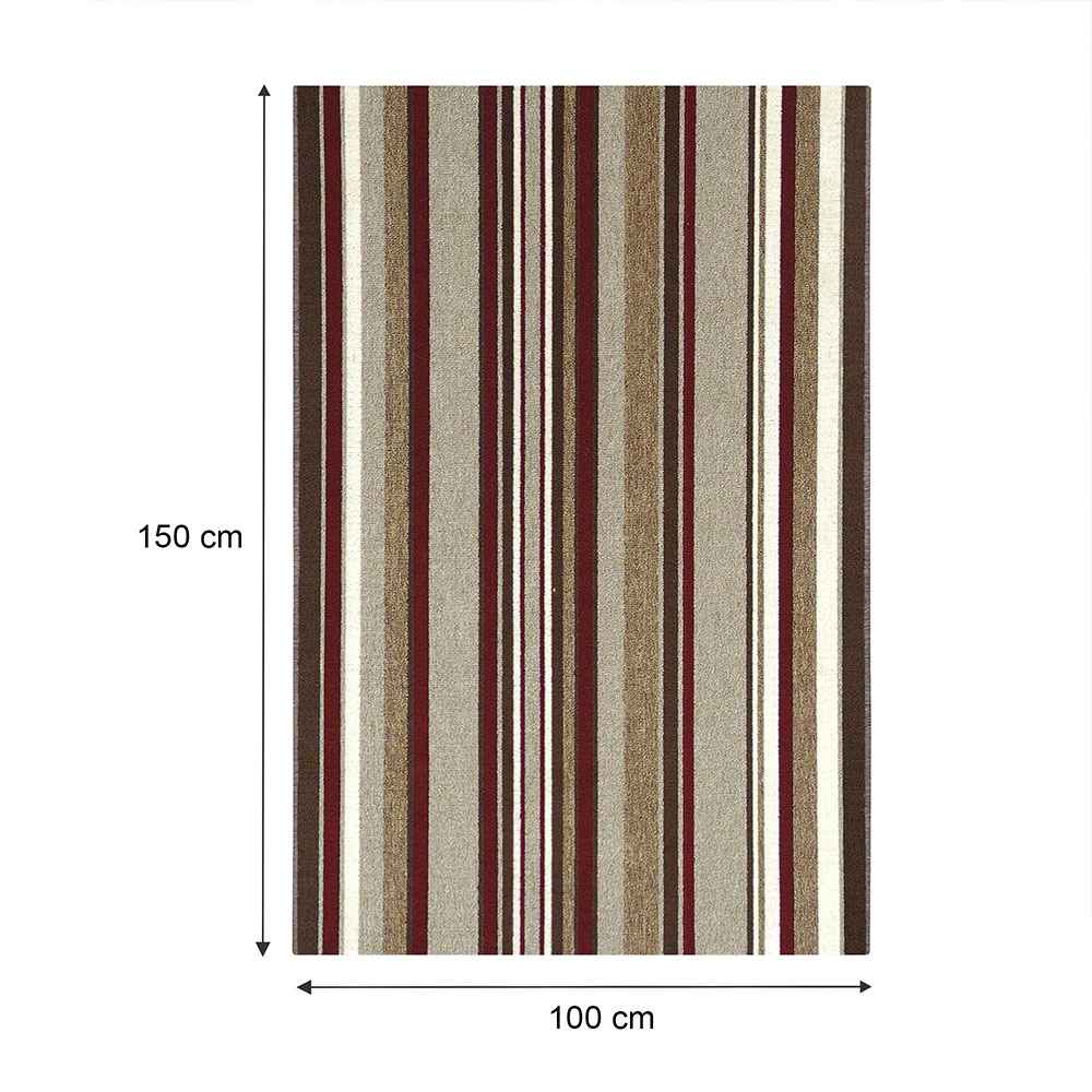 Alfombra California Vino 150x100cm Rectangular Medio Suave de Lineas - Tapetes y Alfombras | Bylmo