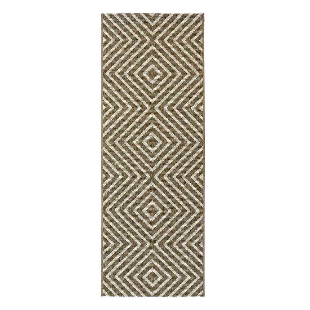 Alfombra Dover 180 x 60 cm de Hogar Castaño con Rombos - Tapetes y Alfombras | Bylmo