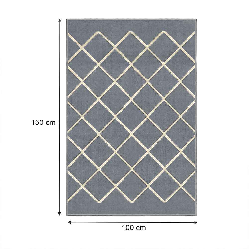 Alfombra Maryland 100 cm x 150 cm de Habitación Gris Oscuro con Rombos - Tapetes y Alfombras | Bylmo