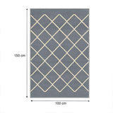 Alfombra Maryland 100 cm x 150 cm de Habitación Gris Oscuro con Rombos - Tapetes y Alfombras | Bylmo