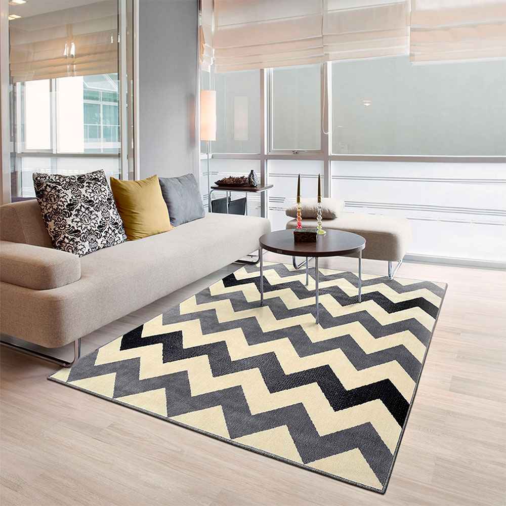 Alfombra Maryland 150 cm x 200 cm de Hogar Gris Claro con Lineas - Tapetes y Alfombras | Bylmo