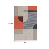 Alfombra Mystic 100 cm x 150 cm de Hogar Naranja con Semicirculos - Tapetes y Alfombras | Bylmo