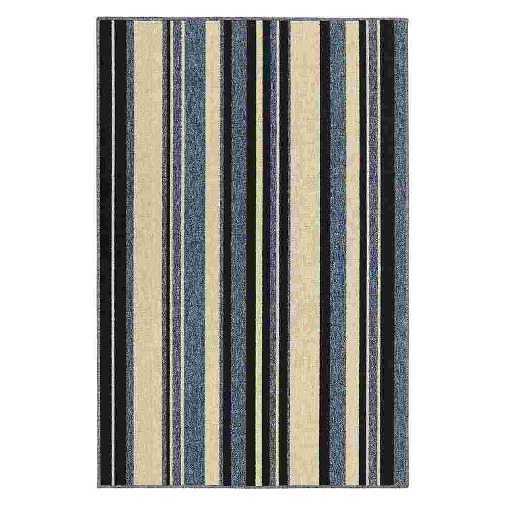 Alfombra Newark 100 cm x 150 cm de Hogar Azul Oscuro con Lineas - Tapetes y Alfombras | Bylmo