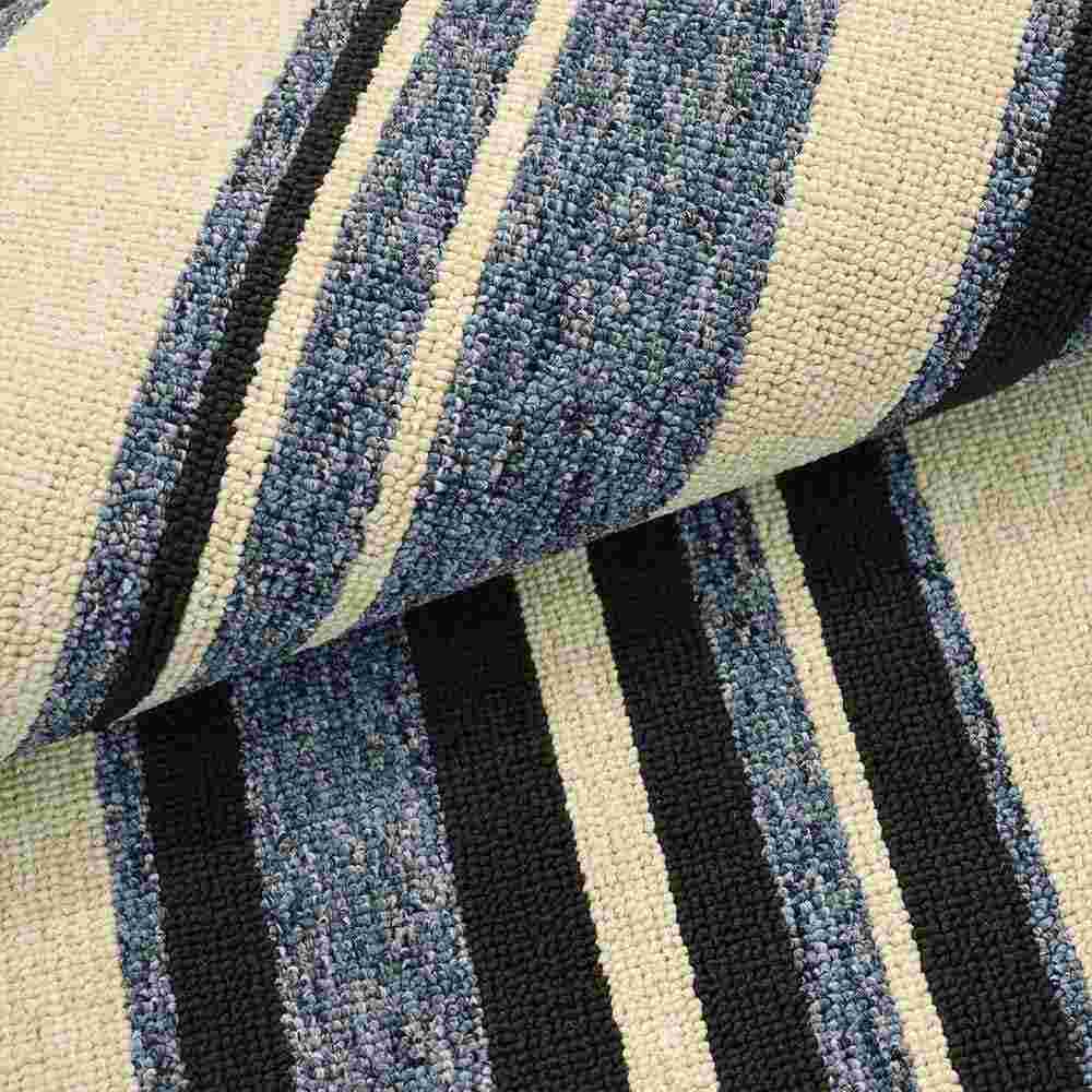 Alfombra Newark 100 cm x 150 cm de Hogar Azul Oscuro con Lineas - Tapetes y Alfombras | Bylmo