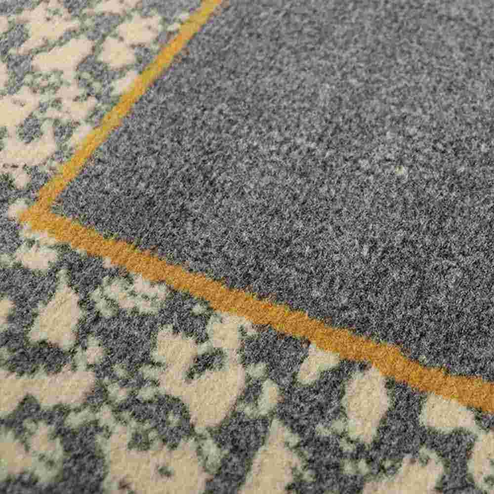 Alfombra Oregon 100 cm x 150 cm de Hogar Gris Grafito con Rectángulos - Tapetes y Alfombras | Bylmo