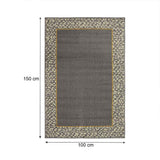 Alfombra Oregon 100 cm x 150 cm de Hogar Gris Grafito con Rectángulos - Tapetes y Alfombras | Bylmo