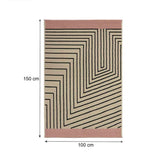 Alfombra Oregon 100 cm x 150 cm de Hogar Cafe Claro con Líneas Negras - Tapetes y Alfombras | Bylmo