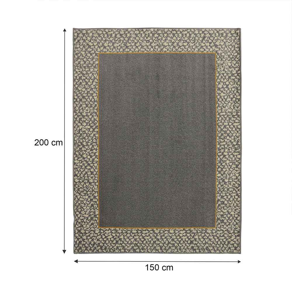 Alfombra Oregon 150 cm x 200 cm de Habitación Gris Grafito con Rectángulos - Tapetes y Alfombras | Bylmo