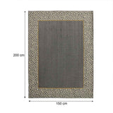 Alfombra Oregon 150 cm x 200 cm de Habitación Gris Grafito con Rectángulos - Tapetes y Alfombras | Bylmo