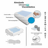 Almohada DreamOn Espuma viscoelástica Blanca 60 cm Ergonómica con Gel - Almohadas | Bylmo