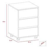 Archivador Office Wengue 46.4x45.6cm con Tres Cajones - Escritorios y Archivadores | Bylmo