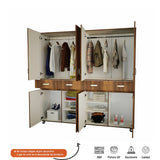 Closet Quadr Caramelo 200x199cm con 4 Cajones con 4 Entrepaños - Closets | Bylmo