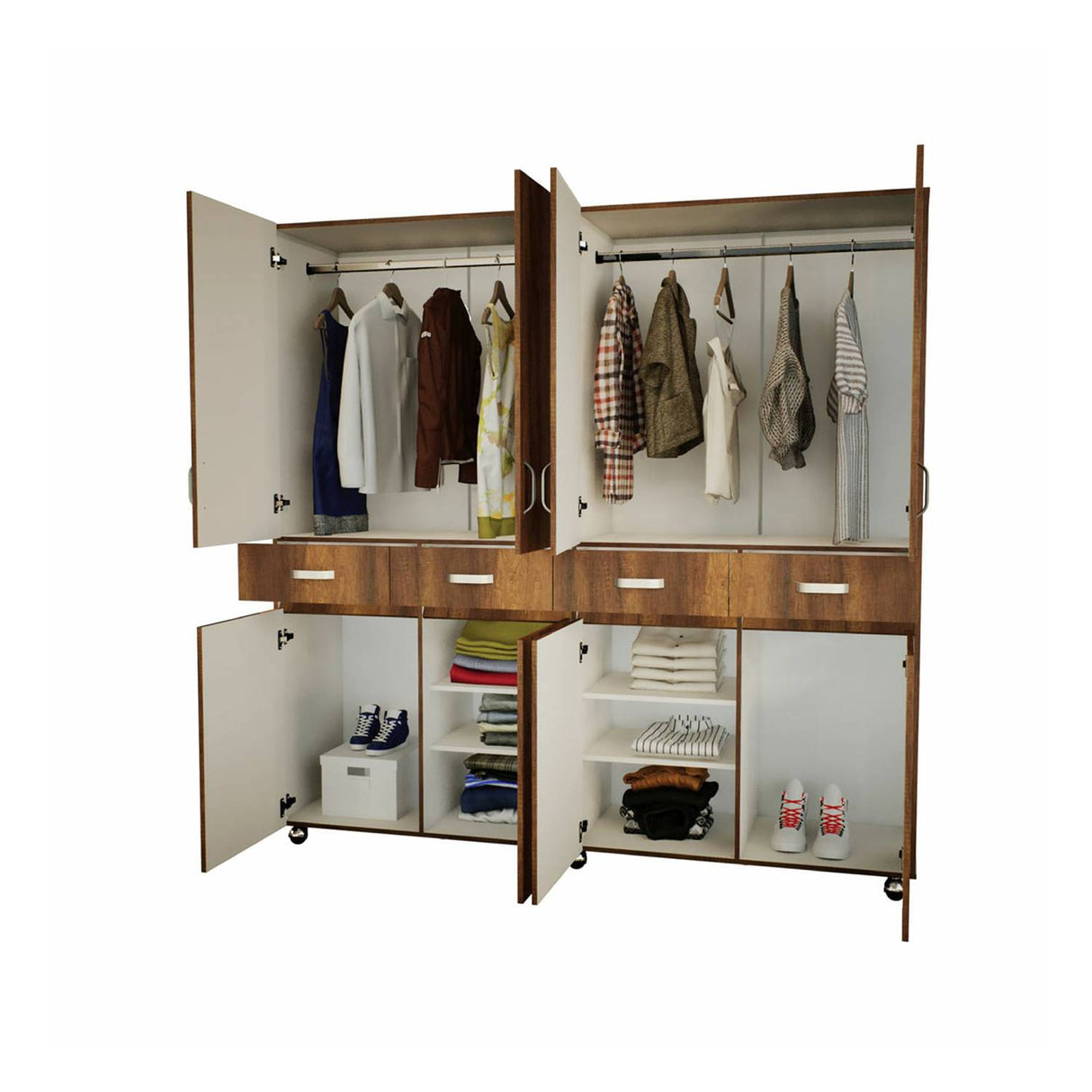 Closet Quadr Caramelo 200x199cm con 4 Cajones con 4 Entrepaños - Closets | Bylmo