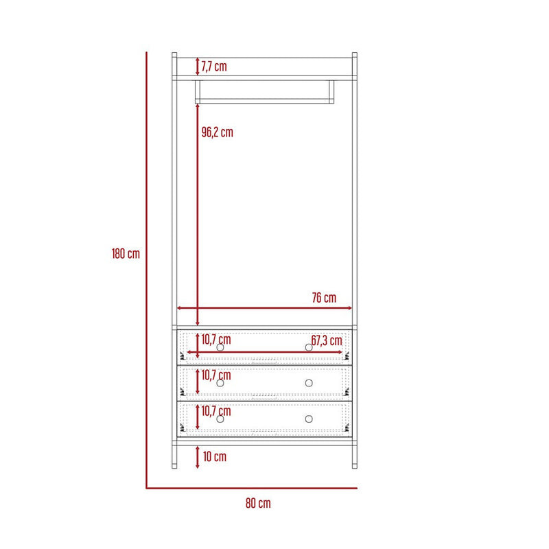 Closet Dreams Duna 80 cm con Tres Cajones